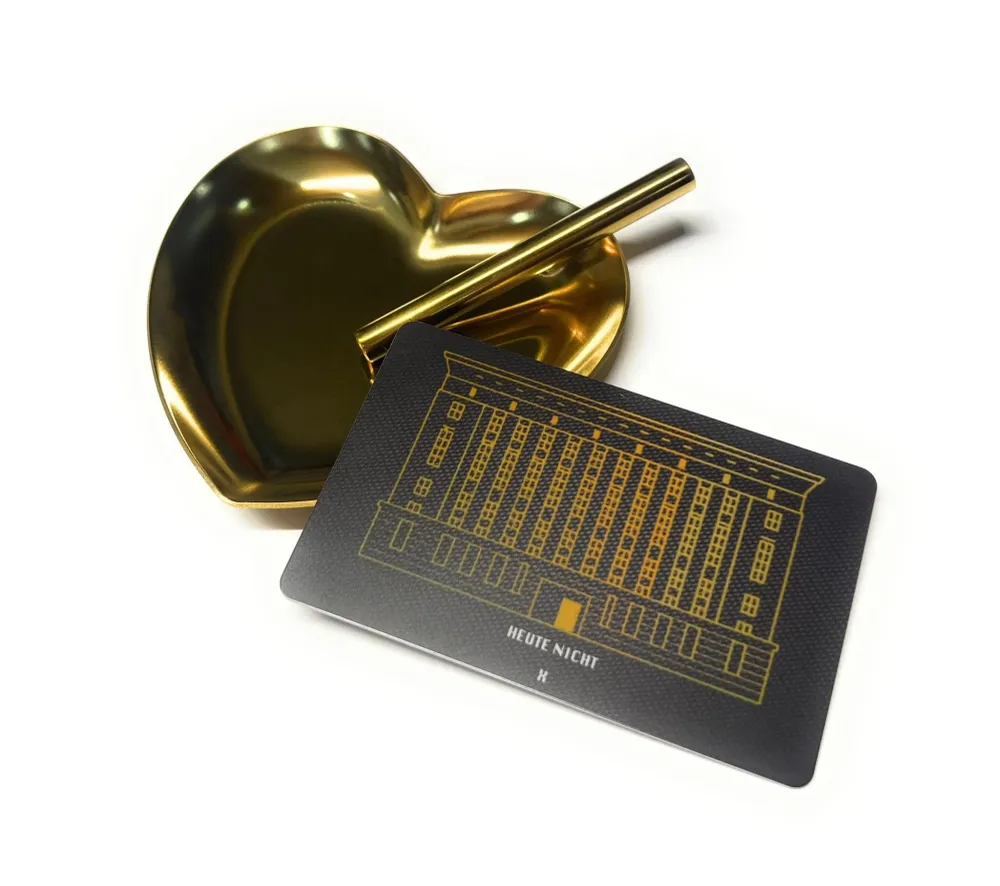 GOLD Herz Set „Berghain“ – Tubo di riempimento, Carta di taglio & Base metallo