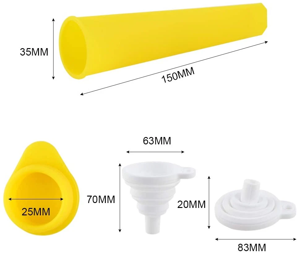 GOLDGE Stampo per Ghiaccioli, Set di 6 Stampi Ghiaccio Silicone e 1 Imbuto, Stampo di Popsicle con Coperchi, Riutilizzabil...
