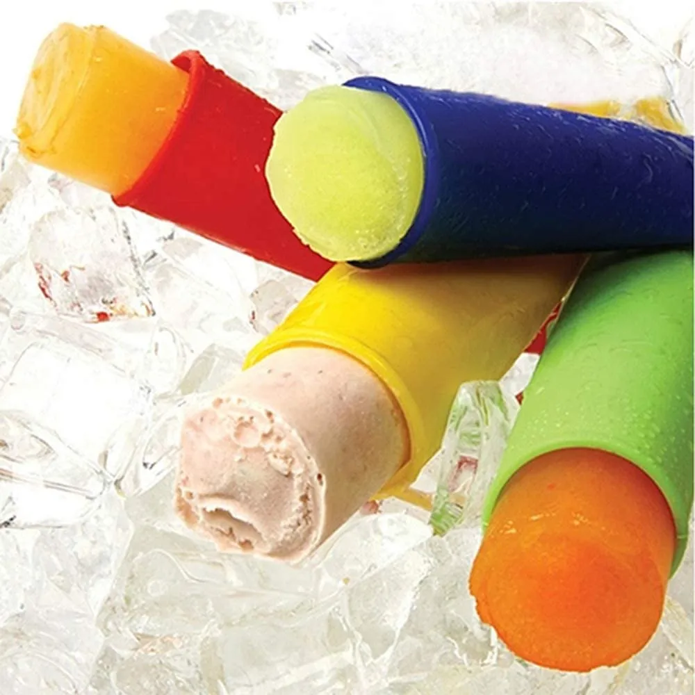 GOLDGE Stampo per Ghiaccioli, Set di 6 Stampi Ghiaccio Silicone e 1 Imbuto, Stampo di Popsicle con Coperchi, Riutilizzabil...