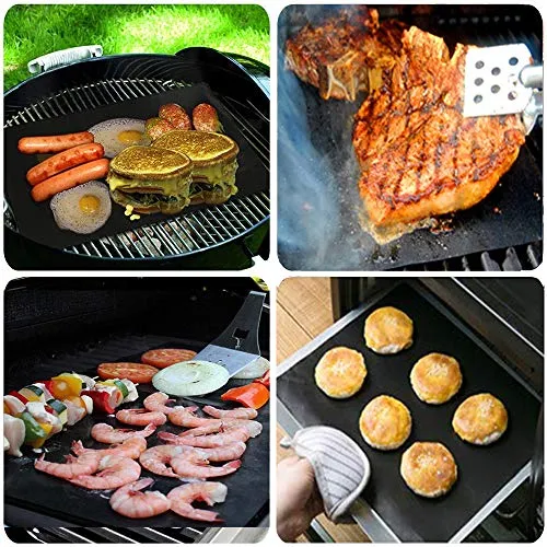 GQC Tappetini da Barbecue Set di 6 Mat Cottura BBQ Teflon Approvati da...