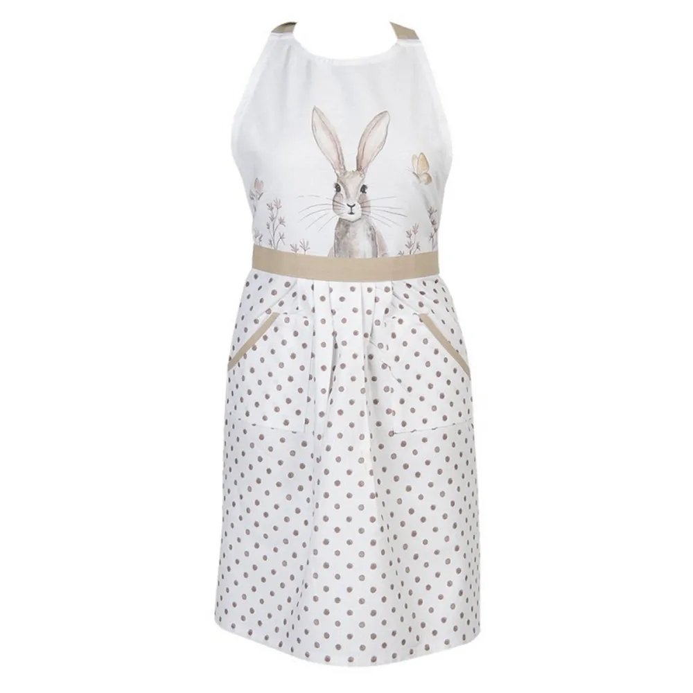 Grembiule coniglio rustic bunny 70x85 cm bianco-Clayre & Eef
