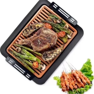 Griglia Elettrica Antifumo 1000w Q-hb67 Grill Senza Fumi Piastra Antiaderente