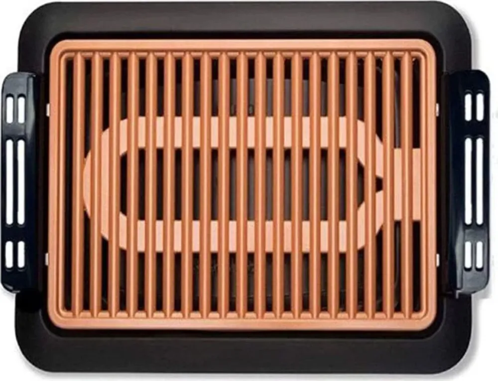 Griglia Elettrica Antifumo 1000w Q-hb67 Grill Senza Fumi Piastra Antiaderente