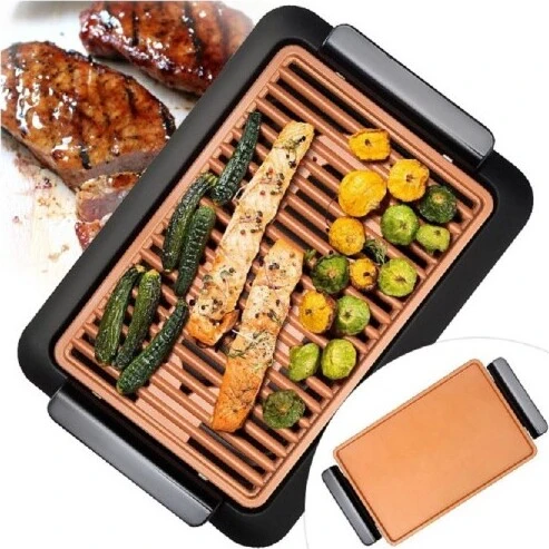 Griglia Elettrica Senza Fumo Grill Smokeless Rivestimento Ceramica Antiaderente