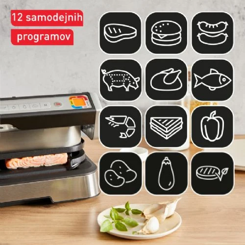 Grill da tavolo Tefal Optigrill XL GC784D30, 4 1, 12 programmi, 2200 W, capacità XL