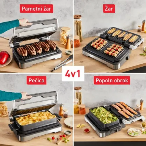 Grill da tavolo Tefal Optigrill XL GC784D30, 4 1, 12 programmi, 2200 W, capacità XL