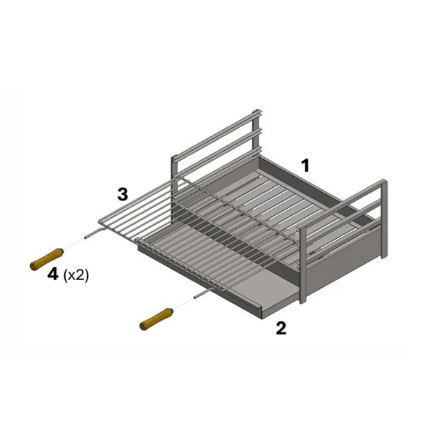 Grilloir da appoggio inox 80x40 AC49F
