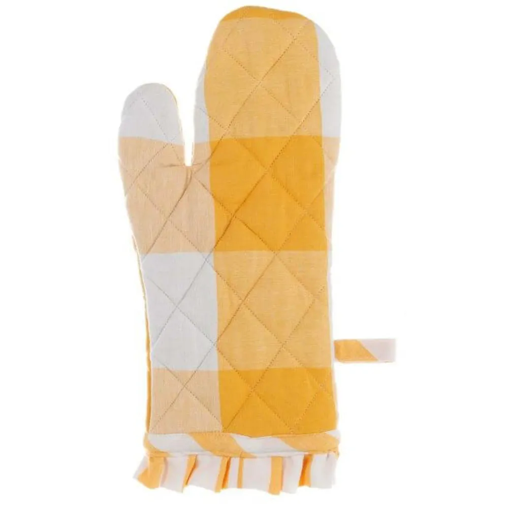 Guanto Da Cucina cotone giallo quadri la gelateria -Blanc Mariclo'