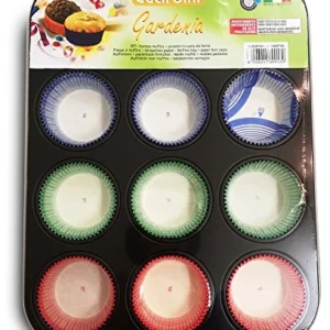 Guardini Gardenia, Stampo 12 muffins+60pirottini carta, Acciaio con...