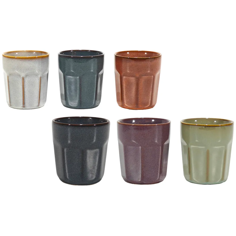 GUSTO CASA - Bicchieri stoneware Linea Reactive Multicolor 33 cl - set 6 pezzi