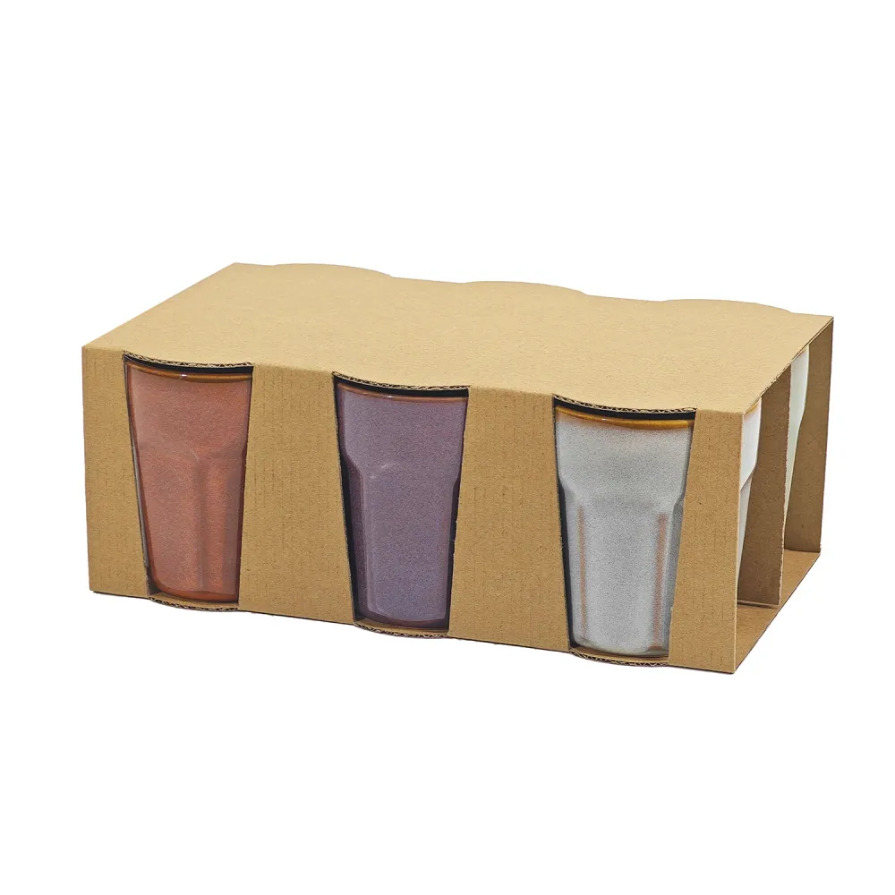 GUSTO CASA - Bicchieri stoneware Linea Reactive Multicolor 33 cl - set 6 pezzi