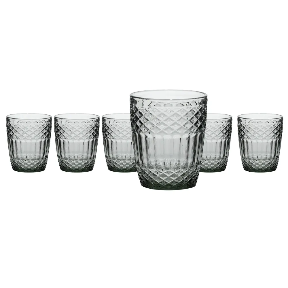 GUSTO CASA - Bicchieri vetro Imperial Grey 30 cl - set 6 pezzi