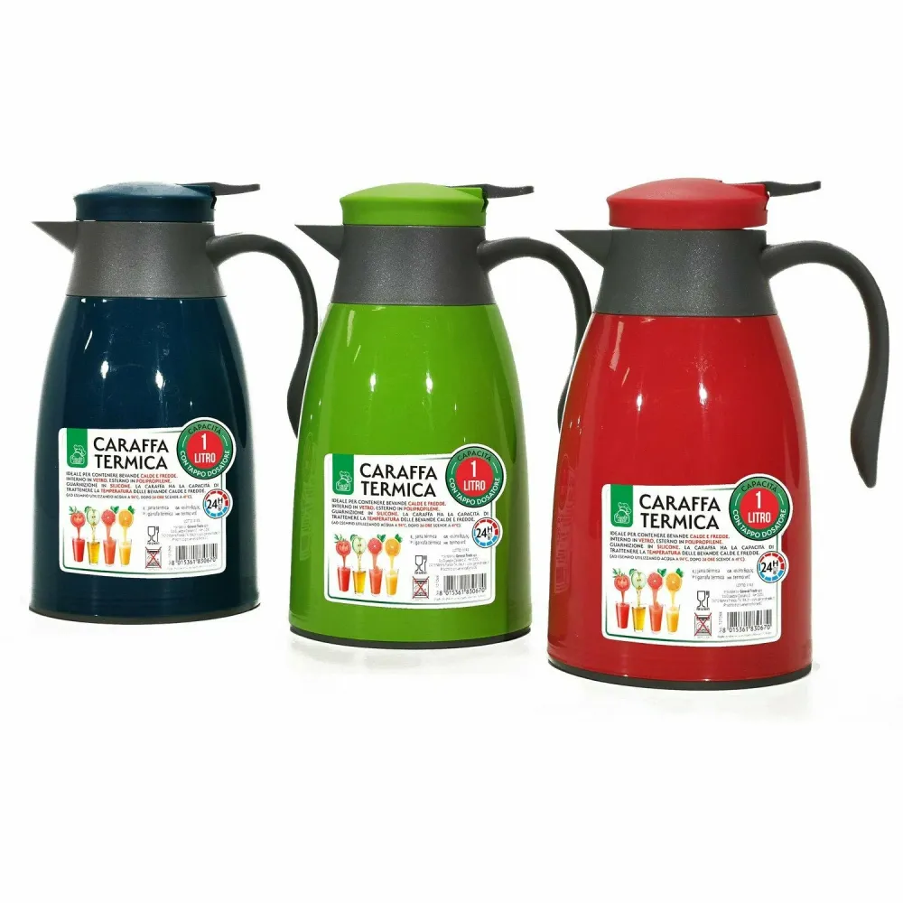 GUSTO CASA - Caraffa Termica con Tappo Dosatore 1 Litro