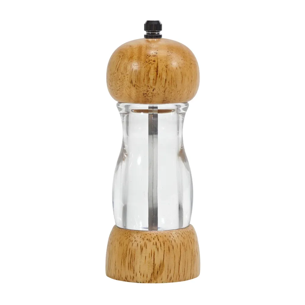 GUSTO CASA - Macina Sale e Pepe Legno con Macina Ceramica h16,5 cm diametro 6 cm