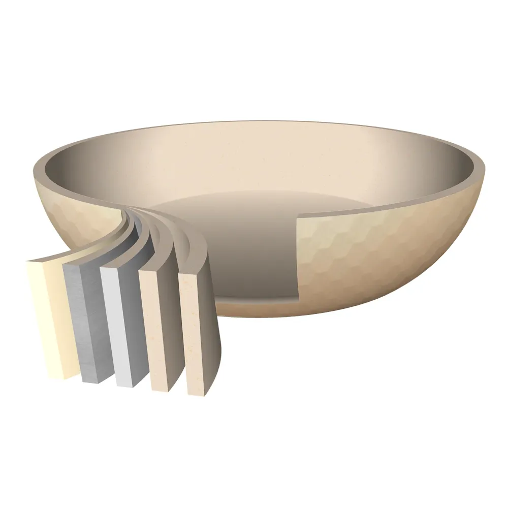 GUSTO CASA - Padella alluminio pressato Beige Linea Diamante diametro 20 cm