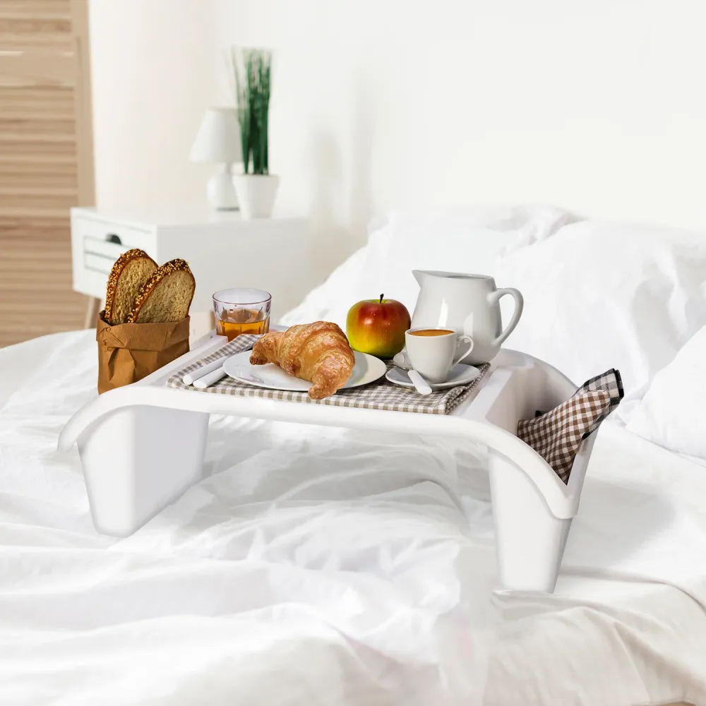 GUSTO CASA - Vassoio da Letto Bianco h21x58x29,5 cm