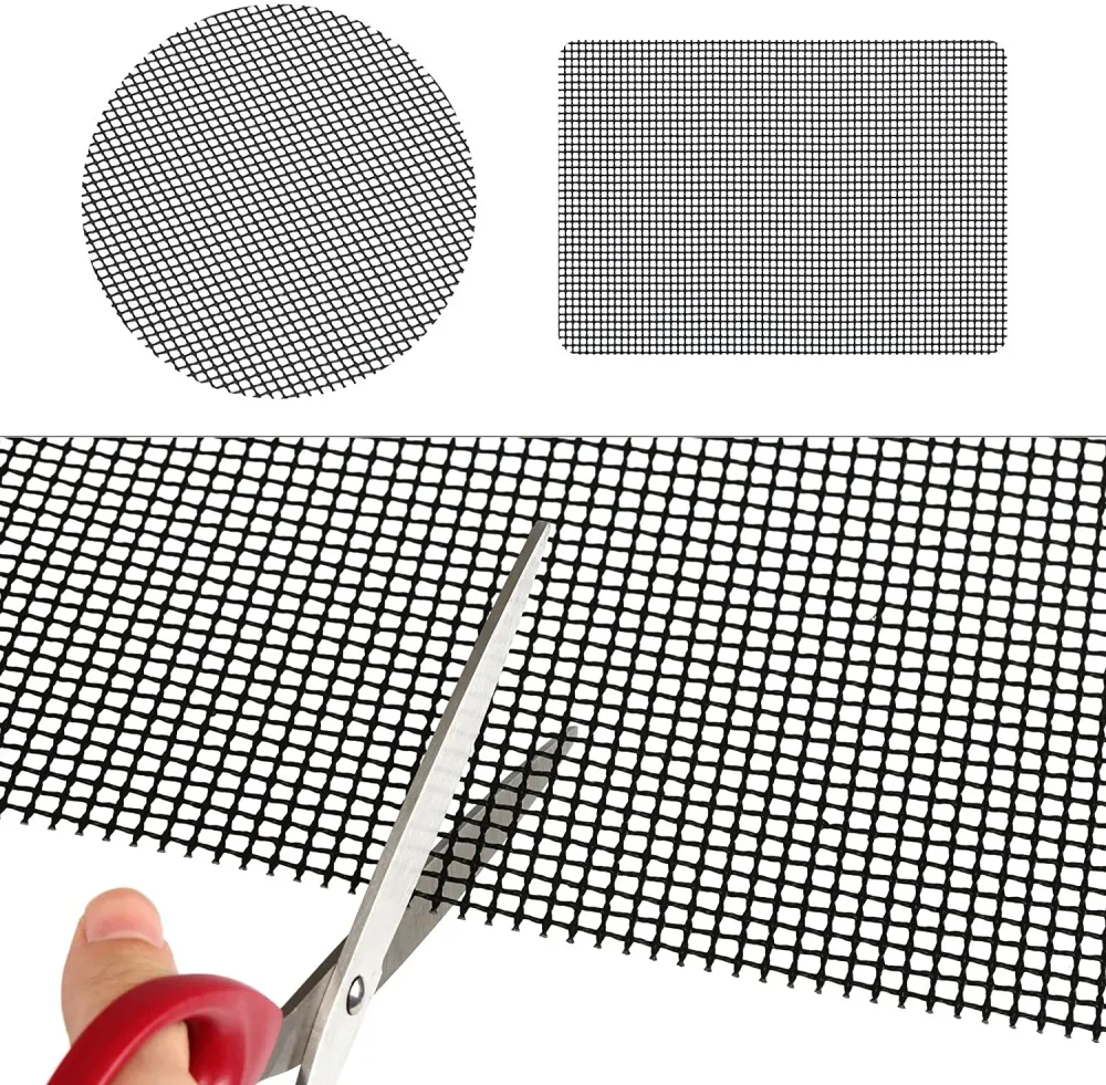GWHOLE Set di 4 BBQ Grill Mesh Tappetino Antiaderente BBQ Griglia Rete Tappetini Teflon Grigliare Antiaderente Pesce Verdu...