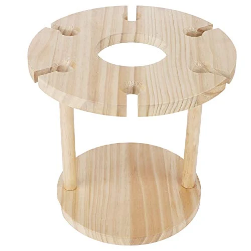 HERCHR Portabottiglie Legno, portabottiglie da appoggio per Bicchieri da Vino con 6 Fori per Bicchieri da Vino per Organiz...