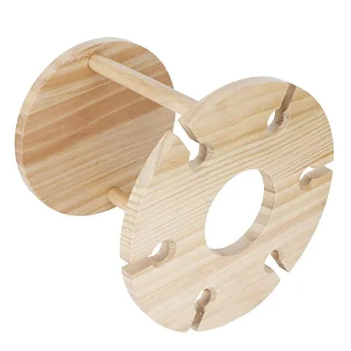HERCHR Portabottiglie Legno, portabottiglie da appoggio per Bicchieri da Vino con 6 Fori per Bicchieri da Vino per Organiz...