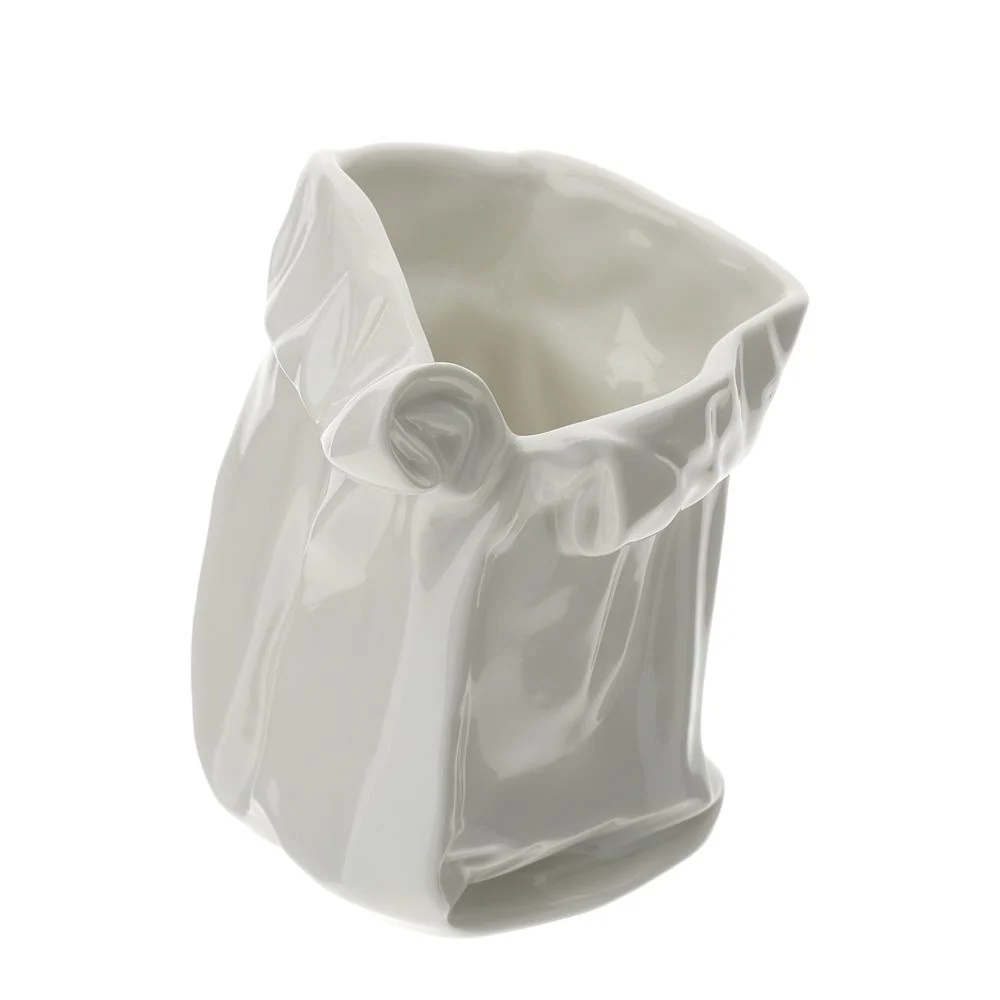 HERVIT - Ciotola Cartoccio Porcellana 14X12Xh17Cm