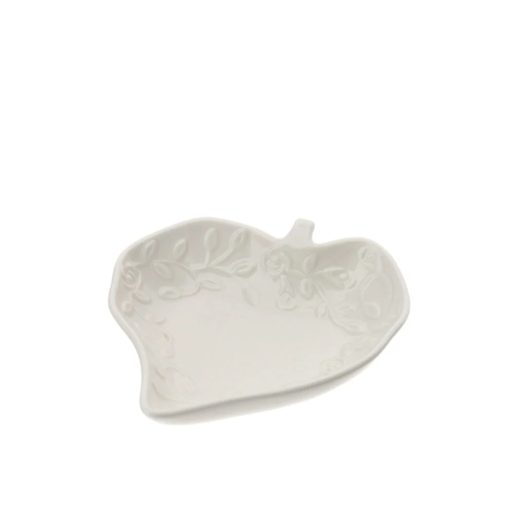 Hervit Ciotola piccola porcellana bianca con rose rilievo "Romance" 16 cm