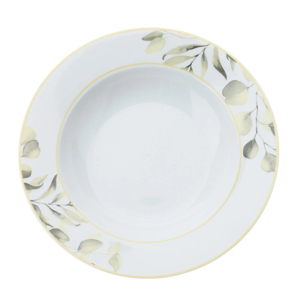 HERVIT Set due piatti fondi giallo floreale porcellana Botanic Ø21.5cm