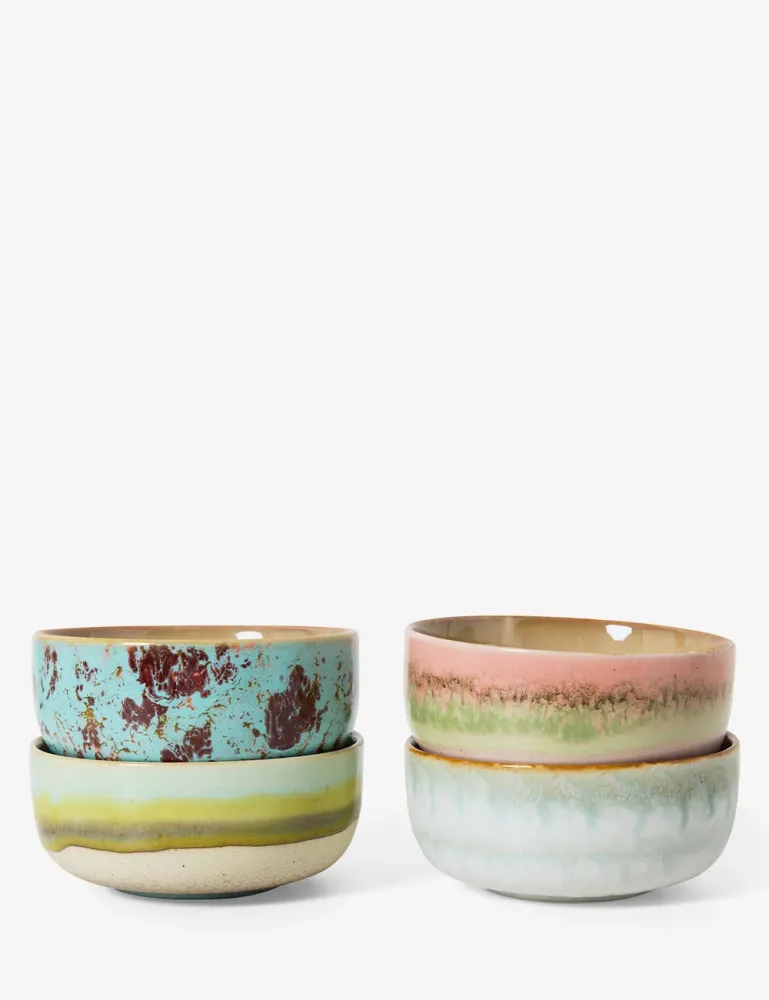Set di 4 ciotole da dessert ceramica anni '70 HKLIVING