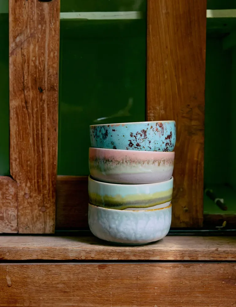 Set di 4 ciotole da dessert ceramica anni '70 HKLIVING