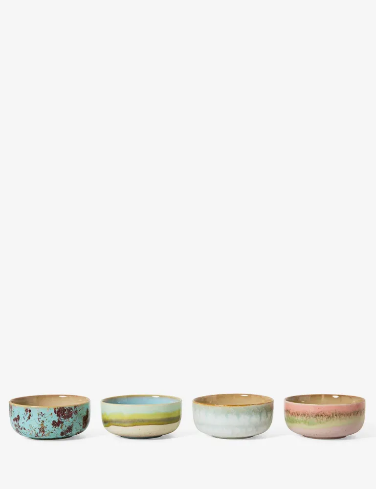 Set di 4 ciotole da dessert ceramica anni '70 HKLIVING