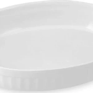 Home Pirofila Ovale, 36x24x5.5 cm, Ceramica, Bianco