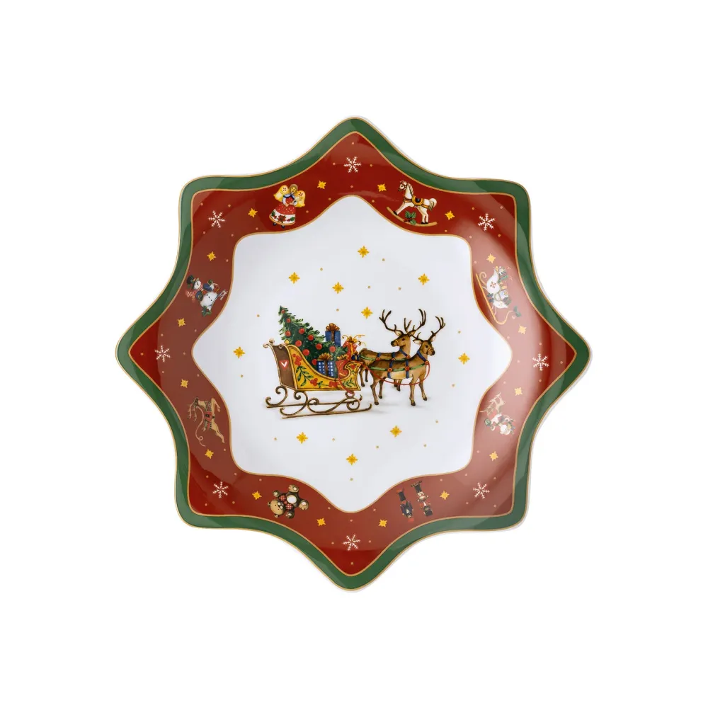 HUTSCHENREUTHER Happy Christmas Piatto Coppa Stella 25cm Porcellana