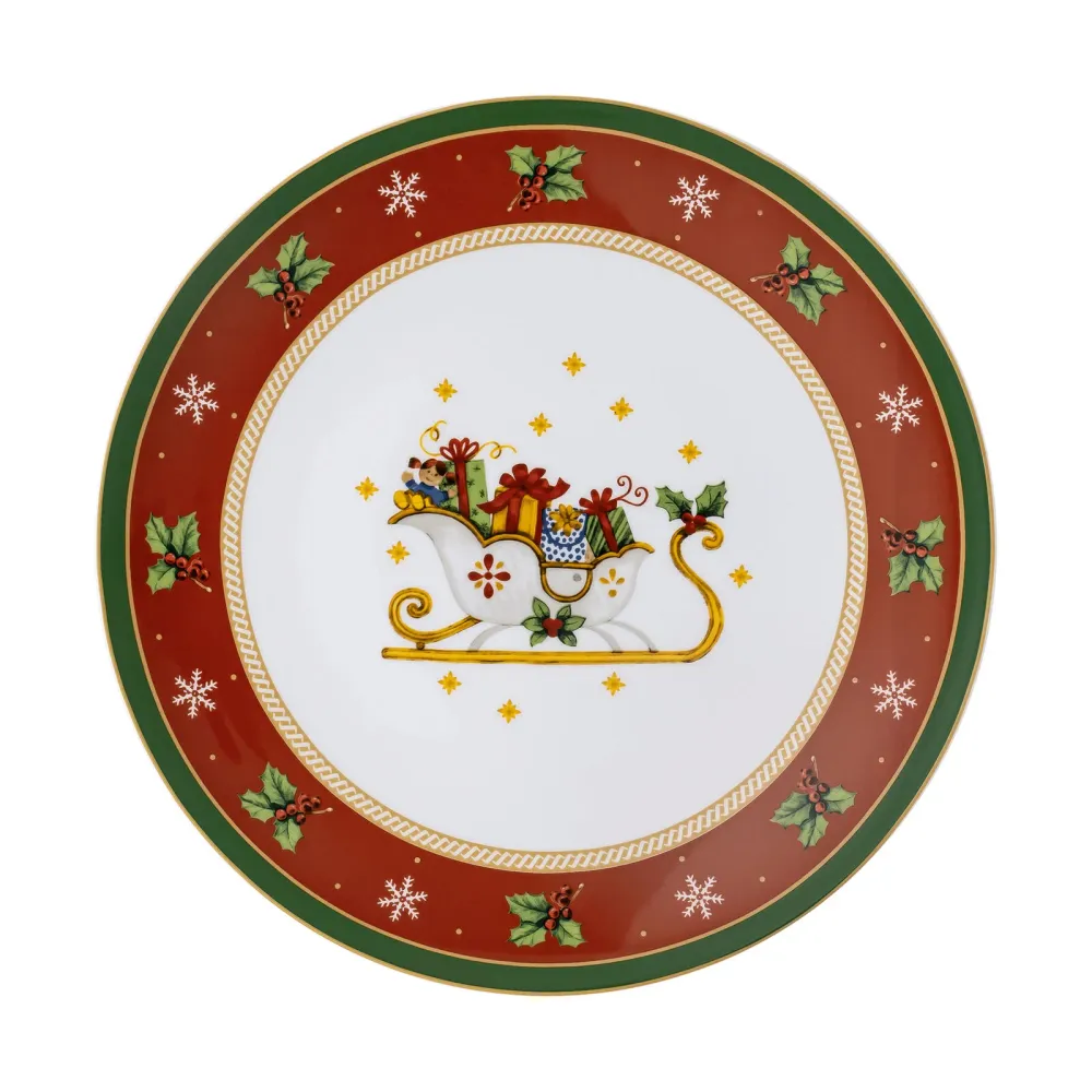 HUTSCHENREUTHER Happy Christmas Piatto da Portata Segnaposto 31cm Rosso