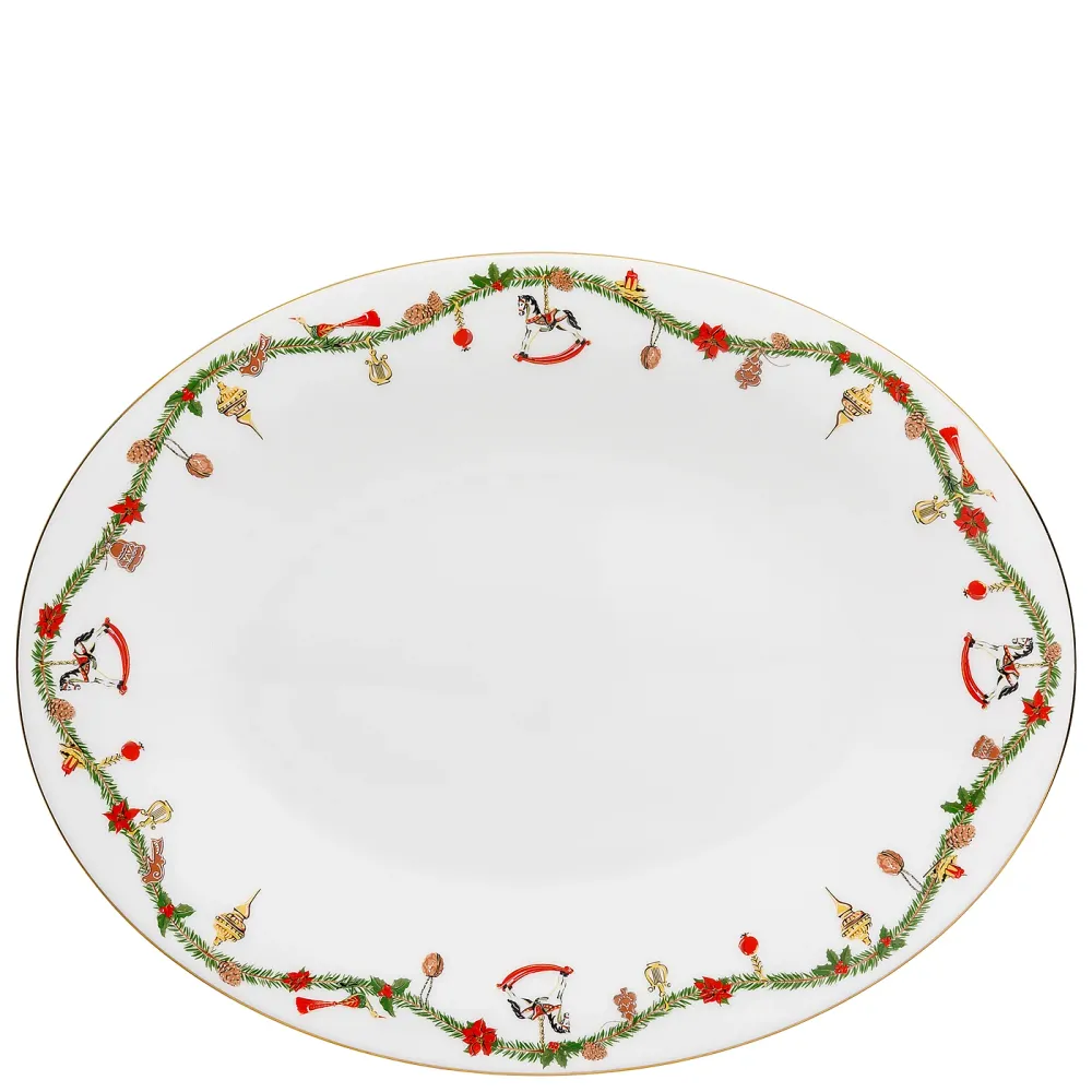 HUTSCHENREUTHER Nora Piatto Servire Ovale 36x28cm Porcellana Tavola Natalizia