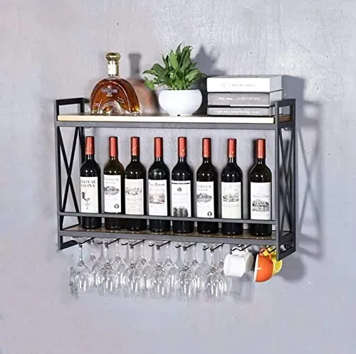 HZWLF Moderno e Minimalista Creativo portabottiglie da Parete Parete armadietto da Vino Ferro battuto Decorativo retrò Leg...