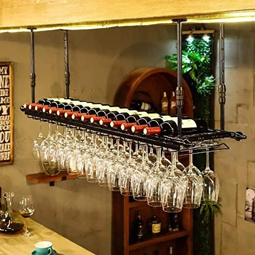 HZWLF Portabicchieri da Vino Rosso da Appendere Portabicchieri da Appendere Testa Giù Portabottiglie da Bar per casa Creat...