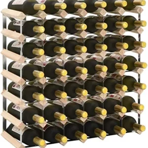 HZWLF Portabottiglie Freestanding 42 Bottiglie 6X7 Portabottiglie Portabottiglie Legno di Pino Massiccio per Bar Cantina C...