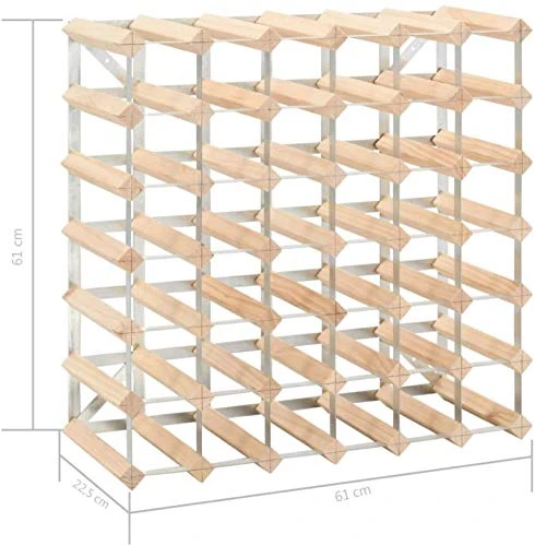 HZWLF Portabottiglie Freestanding 42 Bottiglie 6X7 Portabottiglie Portabottiglie Legno di Pino Massiccio per Bar Cantina C...