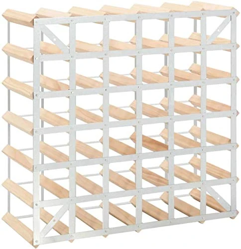 HZWLF Portabottiglie Freestanding 42 Bottiglie 6X7 Portabottiglie Portabottiglie Legno di Pino Massiccio per Bar Cantina C...