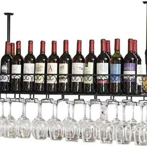 HZWLF Portabottiglie Metallo Portabottiglie da Vino sospeso Metallo Portabottiglie da Vino Altezza Regolabile Portabottigl...