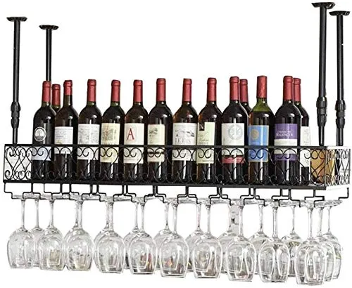 HZWLF Portabottiglie Metallo Portabottiglie da Vino sospeso Metallo Portabottiglie da Vino Altezza Regolabile Portabottigl...