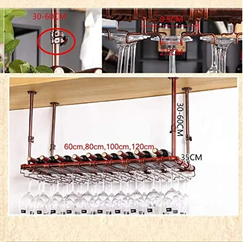 HZWLF Portabottiglie da Vino Appeso portabicchieri da Vino Rosso Appeso Testa Giù portabicchieri Creativo Home Bar soffitt...