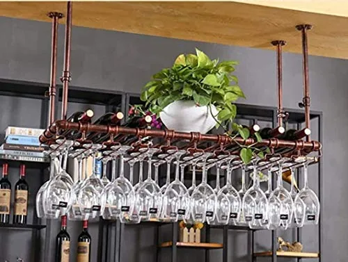 HZWLF Portabottiglie da Vino Appeso portabicchieri da Vino Rosso Appeso Testa Giù portabicchieri Creativo Home Bar soffitt...