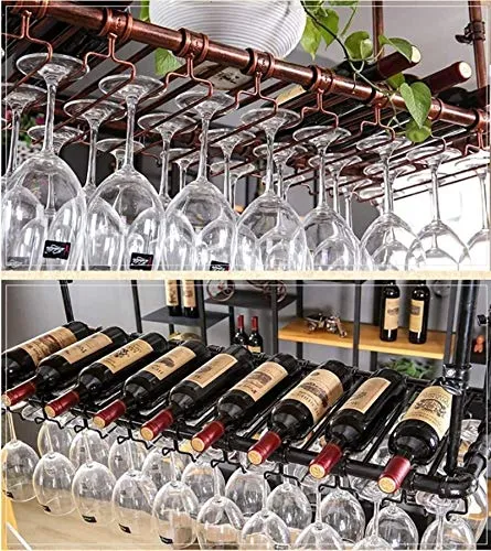 HZWLF Portabottiglie da Vino Appeso portabicchieri da Vino Rosso Appeso Testa Giù portabicchieri Creativo Home Bar soffitt...