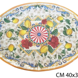 Ibct - Vassoio Ovale Melamina Carretto Siciliana 40x30 cm