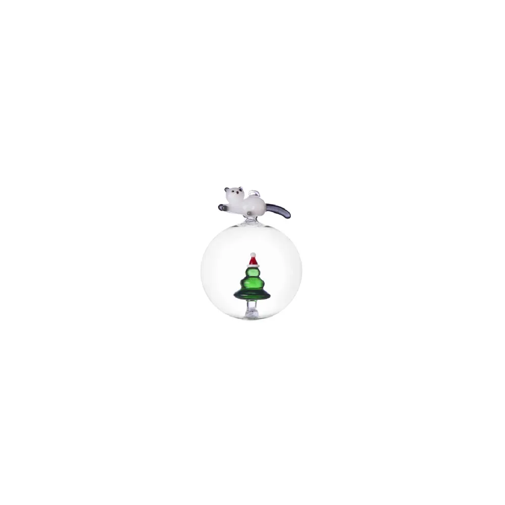 Ichendorf Palla di natale gatto e albero di natale tabby cat