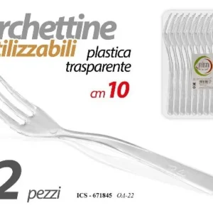 ICS/12 PZ FORCHETTINE PLASTICA 10CM OA22