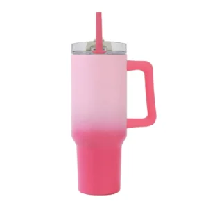 I-DRINK ID0252 Bicchiere termico 1,2 l – con cannuccia, Rosa