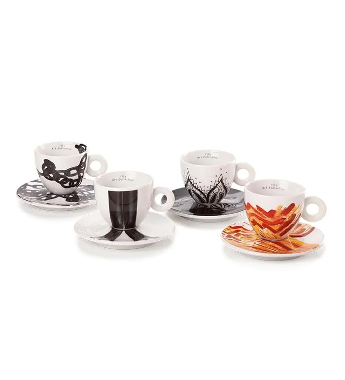 illy 25153 Art Collection, Collezione Genesi 4 Tazze da Cappuccino Numerate e Firmate Monica Bonvicini e Shirin Neshat