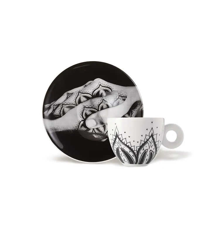 illy 25153 Art Collection, Collezione Genesi 4 Tazze da Cappuccino Numerate e Firmate Monica Bonvicini e Shirin Neshat