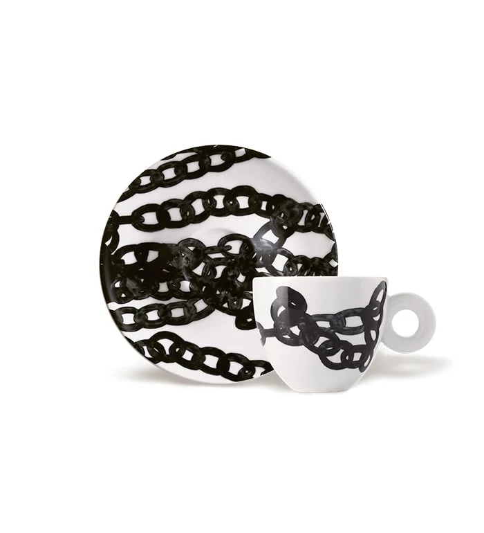illy 25153 Art Collection, Collezione Genesi 4 Tazze da Cappuccino Numerate e Firmate Monica Bonvicini e Shirin Neshat
